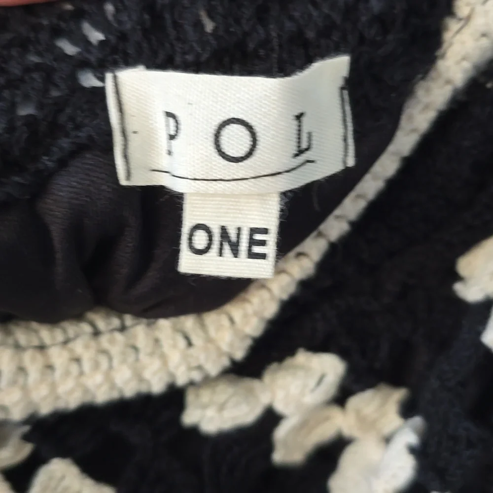 POL Black and White Chevron Curtain with Fringe